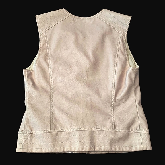 NWT Buy It Now PRICE Sanctuary vegan leather beige cream blush vest - Picture 6 of 10